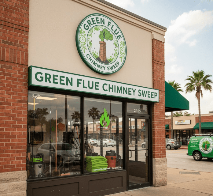 Green Flue Chimney Sweep storefront in Houston
